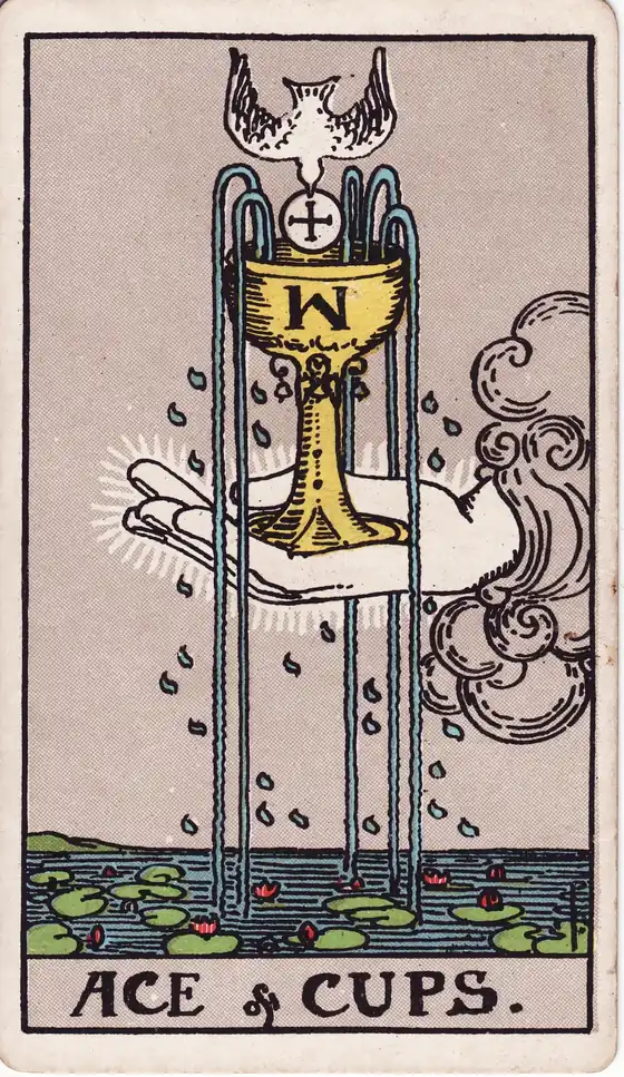 As de Copas, carta del tarot Rider-Waite-Smith