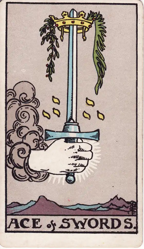 As de Espadas, carta del tarot Rider-Waite-Smith
