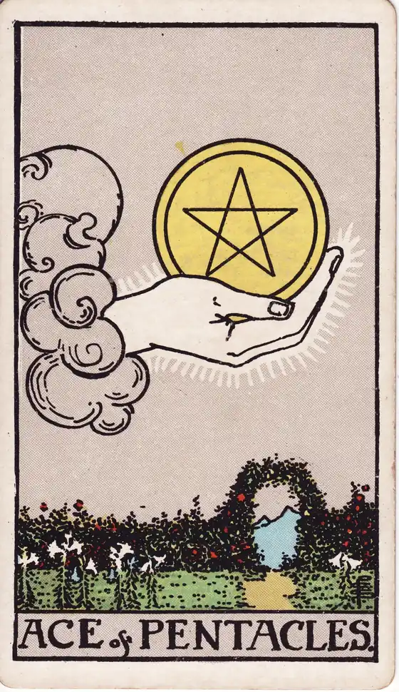 As de Oros, carta del tarot Rider-Waite-Smith