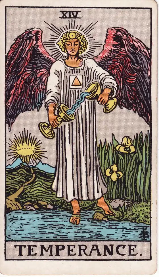 La Templanza, carta del tarot Rider-Waite-Smith