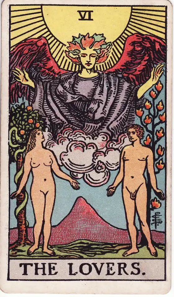 Los Enamorados, carta del tarot Rider-Waite-Smith