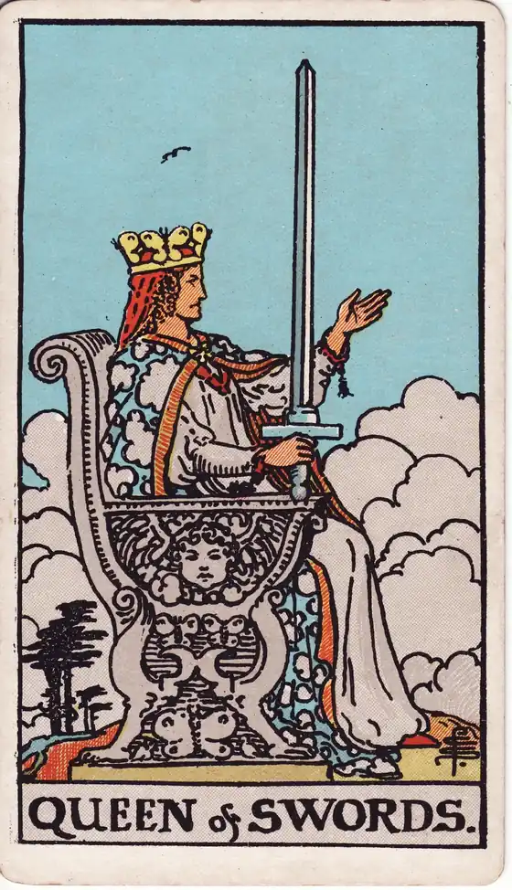 Reina de Espadas, carta del tarot Rider-Waite-Smith