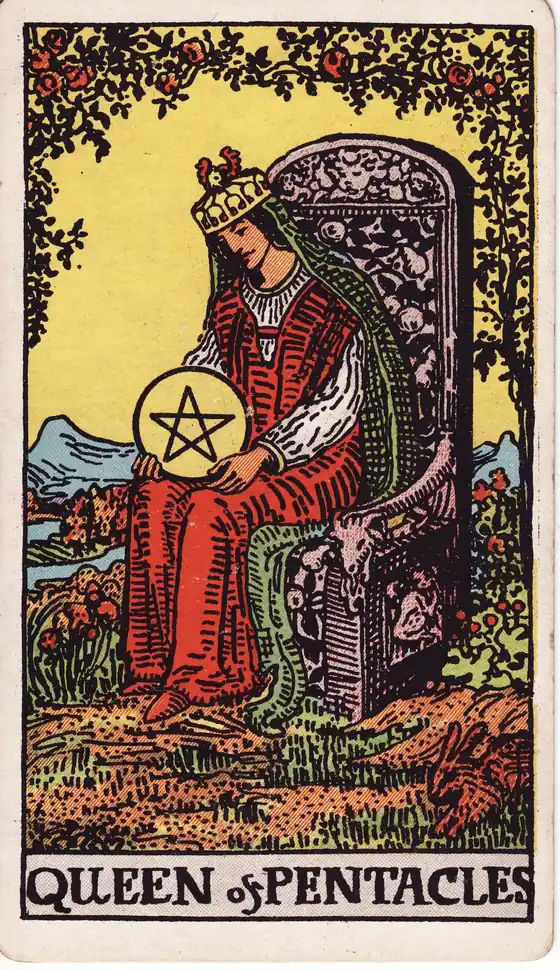 Reina de Oros, carta del tarot Rider-Waite-Smith