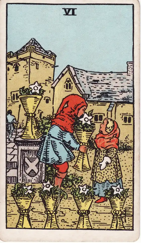 Seis de Copas, carta del tarot Rider-Waite-Smith